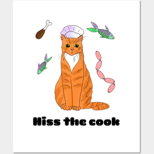 Hiss the cook - a cute funny cat Posters and Art